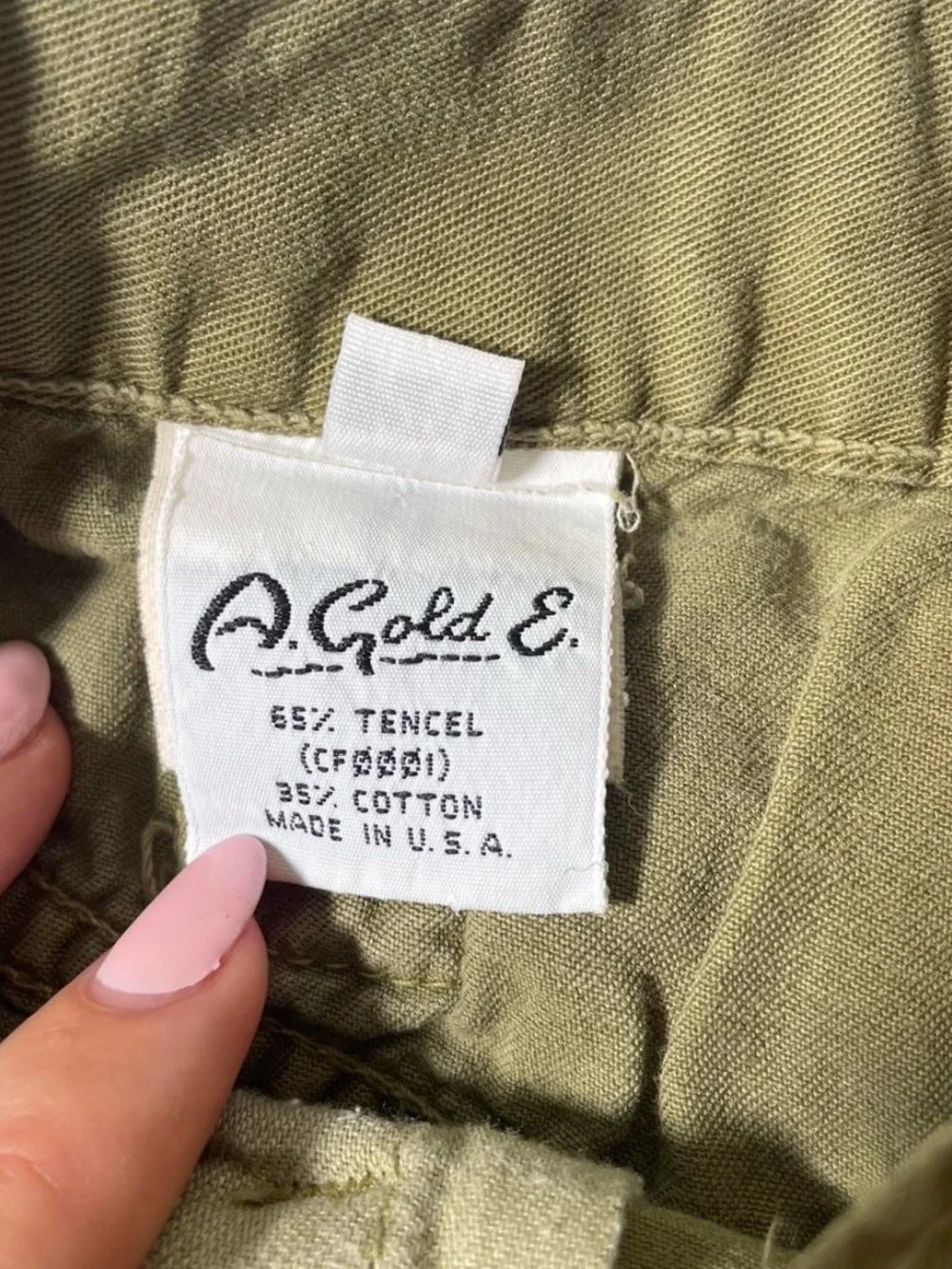 Vintage 90s A. Gold. E. Green Utility Cargo Shorts